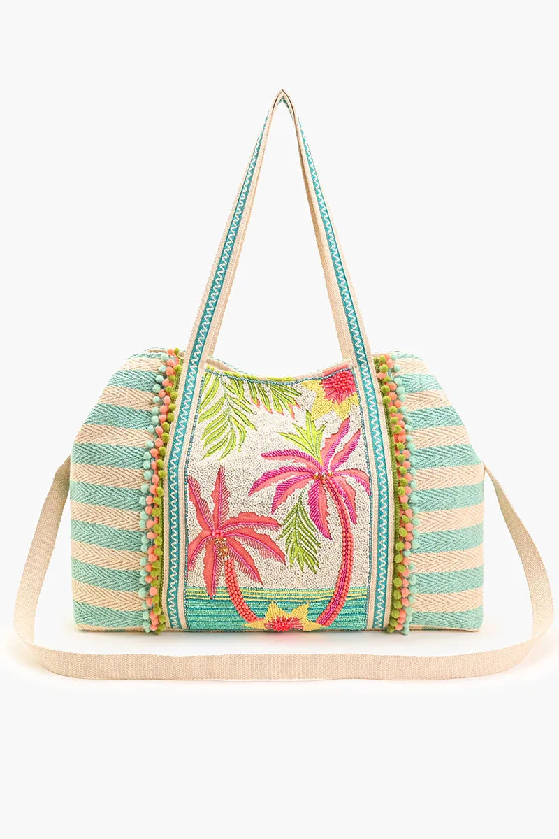 Palms Away Embellished Tote sold by America & Beyond