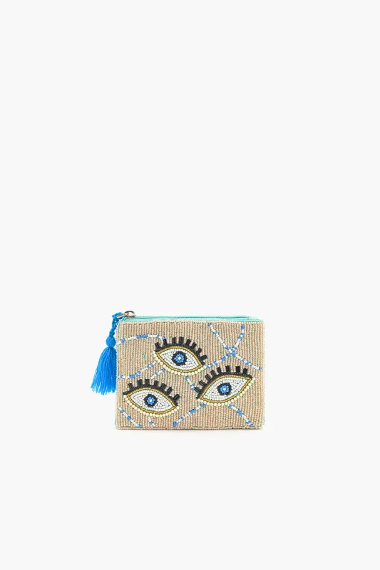 Celestial Evil Eye Embellished Mini Pouch sold by America & Beyond