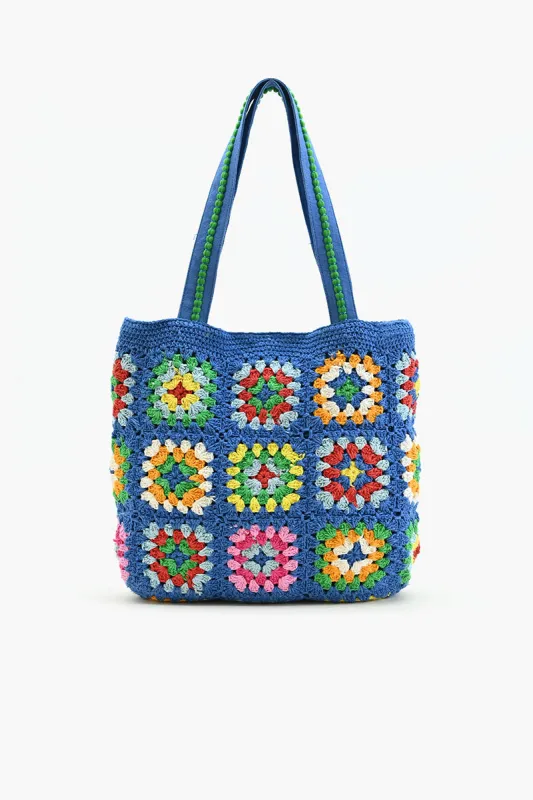 Blue Handmade Crochet Bags - Sustainable Fashion sold by America & Beyond