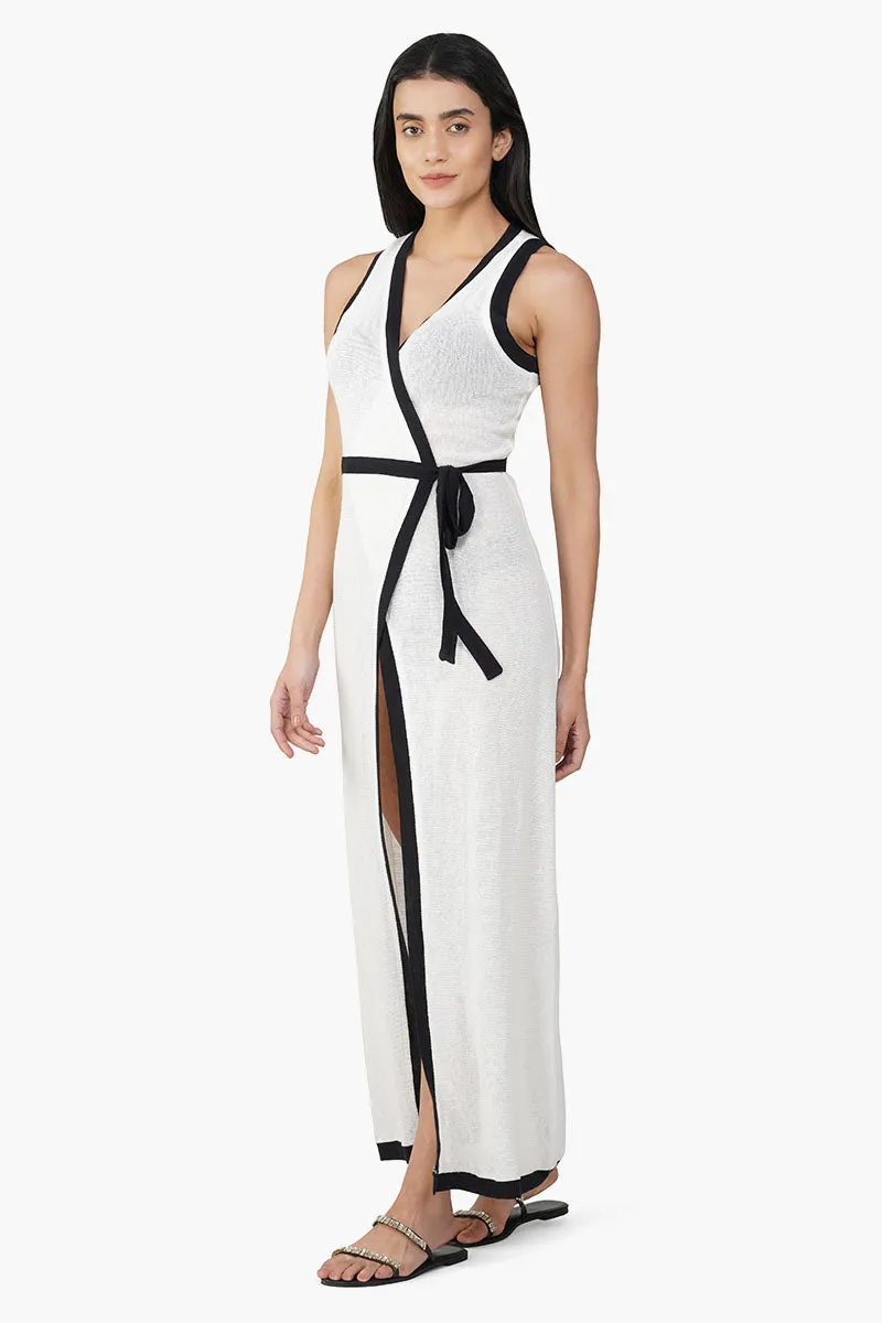 Dalmia Black And White Crochet Lace Fabric Cover Up sold by America & Beyond product image thumbnail 3