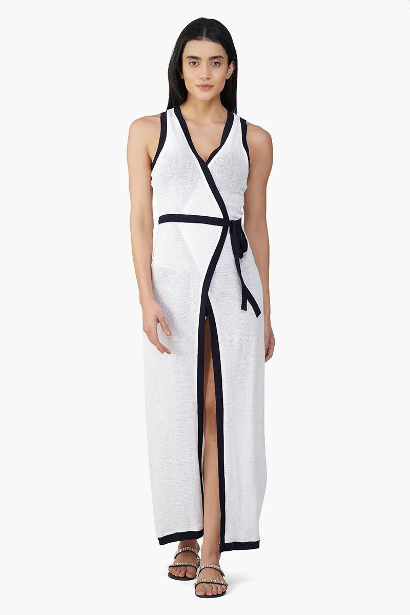 Dalmia Black And White Crochet Lace Fabric Cover Up sold by America & Beyond