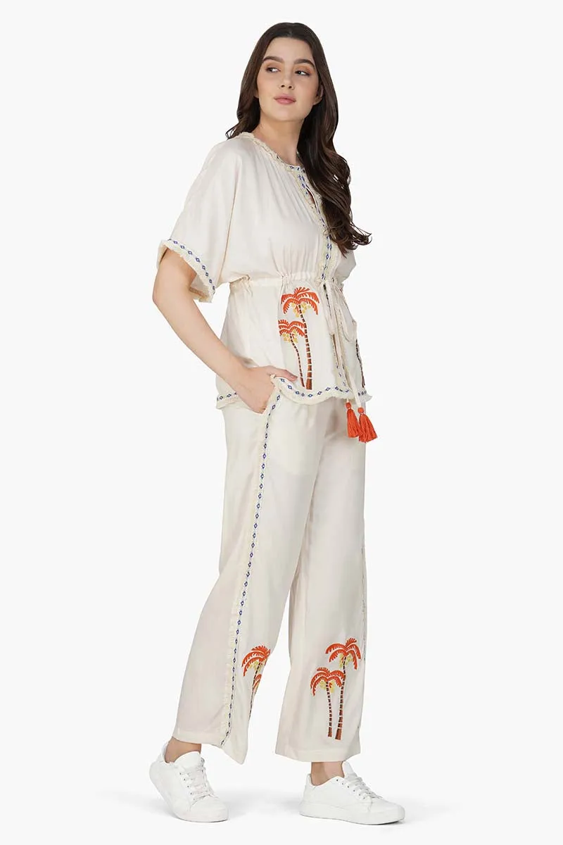 Palm Queen Embellished Short Cover Up sold by America & Beyond product image thumbnail 3