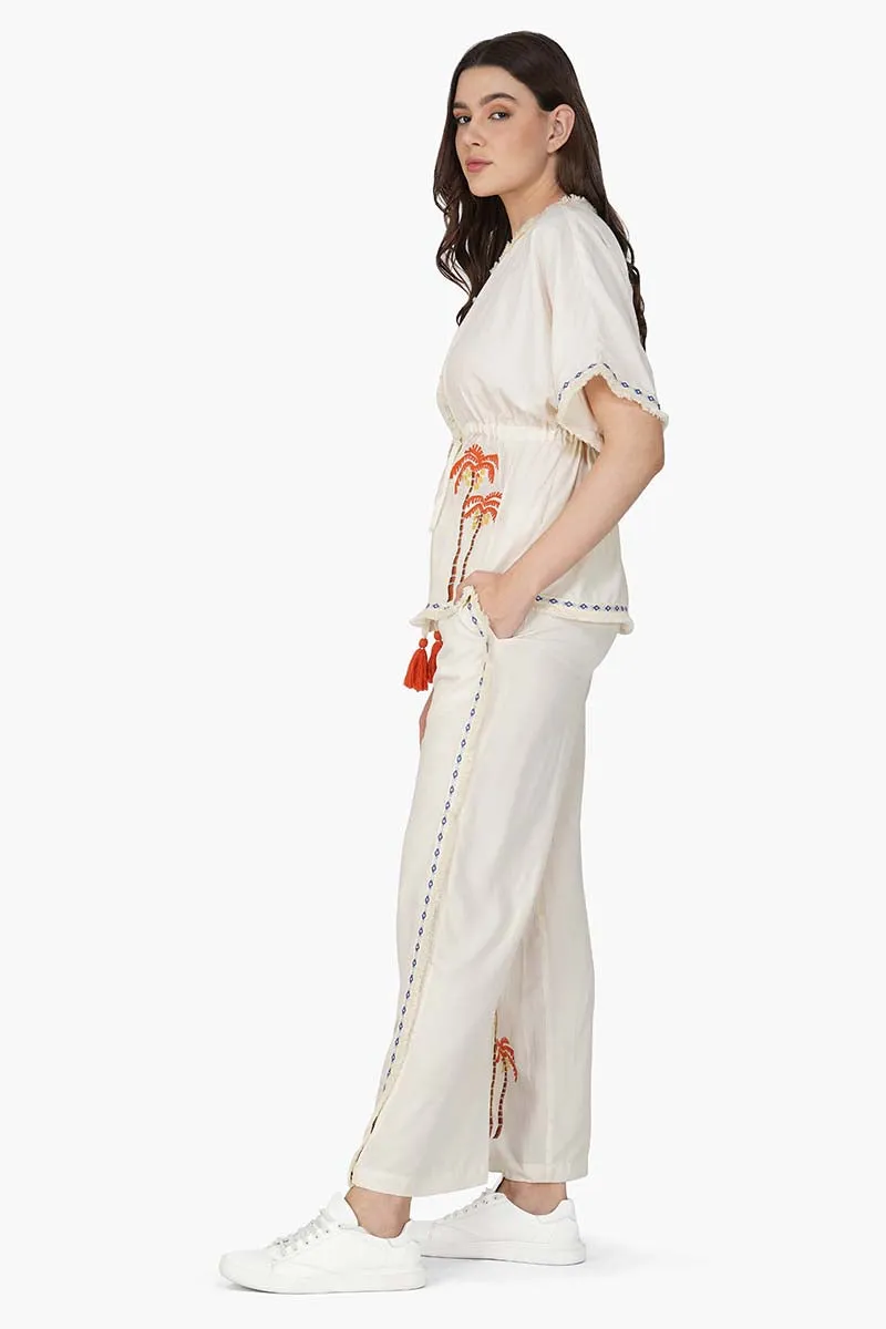 Palm Queen Embellished Short Cover Up sold by America & Beyond product image thumbnail 4