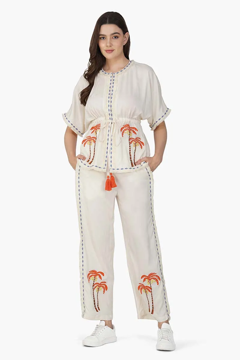 Palm Queen Embellished Short Cover Up sold by America & Beyond product image thumbnail 2