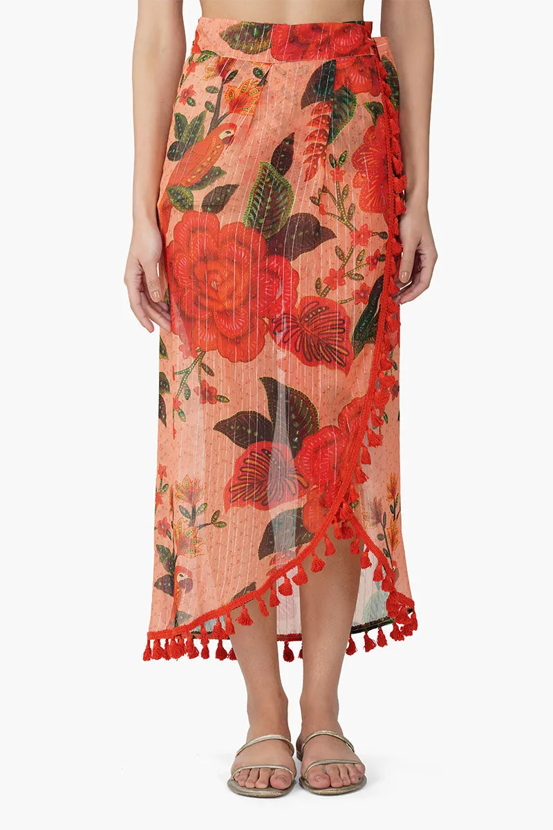 Coral Blossom Sarong sold by America & Beyond product image thumbnail 3