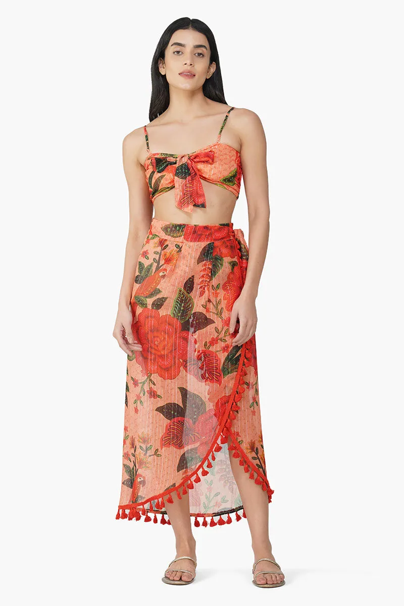 Coral Blossom Sarong sold by America & Beyond product image thumbnail 2