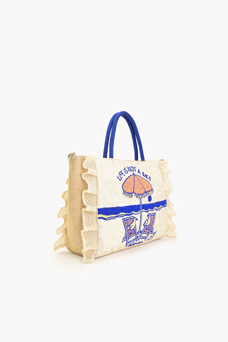 Slow Down Beaded Beach Bag sold by America & Beyond product image thumbnail 4