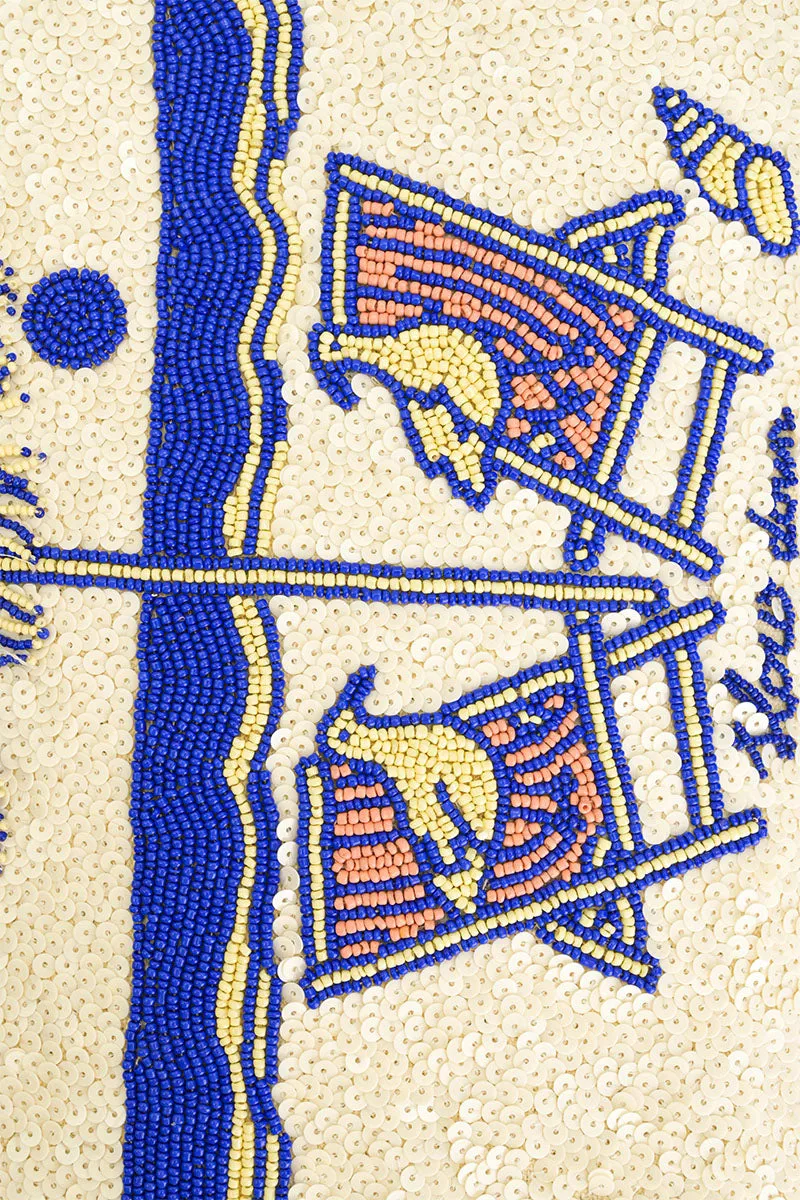 Slow Down Beaded Beach Bag sold by America & Beyond product image thumbnail 2