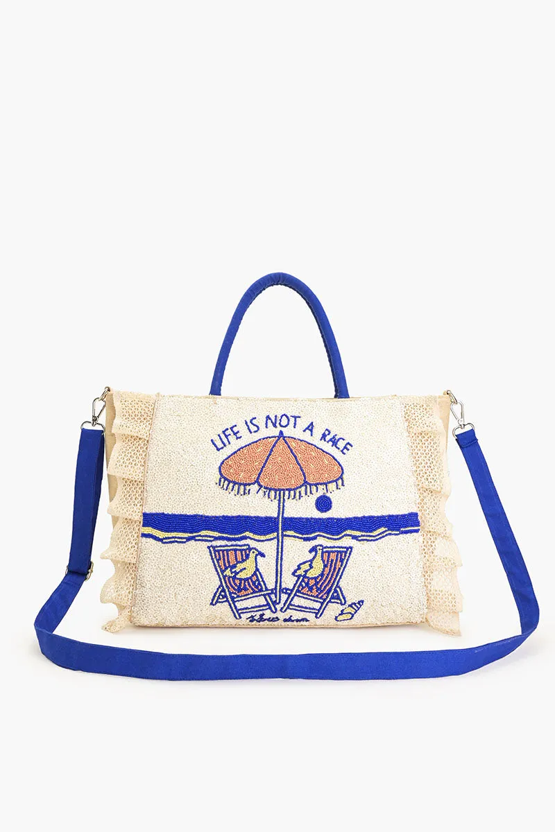 Slow Down Beaded Beach Bag sold by America & Beyond product image thumbnail 3