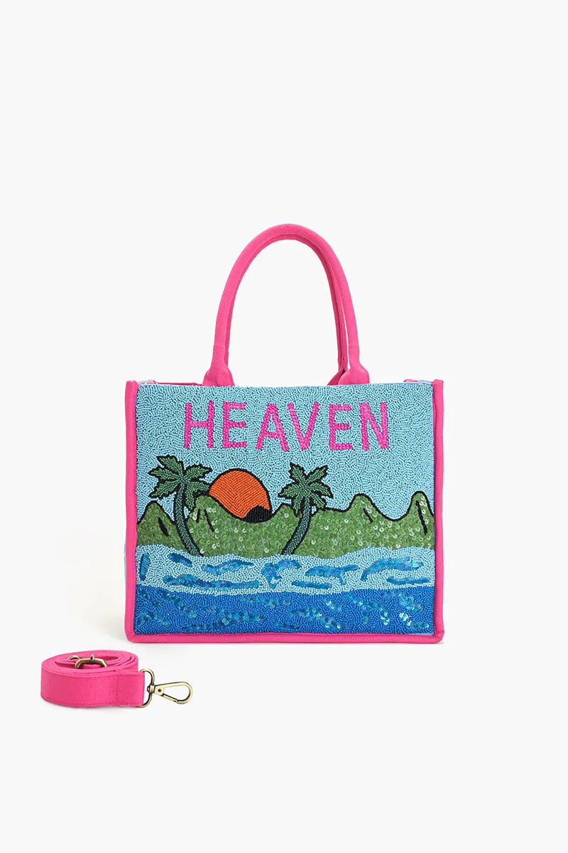 Beach Heaven Beaded Tote sold by America & Beyond