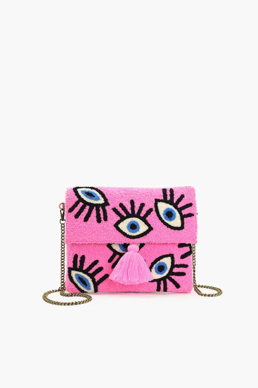 Whimsical Wonder Eye Pink Clutch sold by America & Beyond