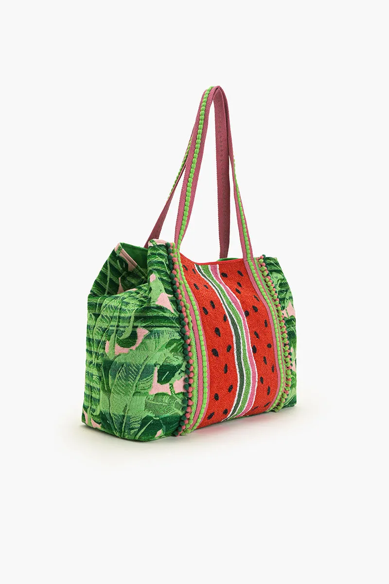 Watermelon Stripe Beaded Tote sold by America & Beyond product image thumbnail 3