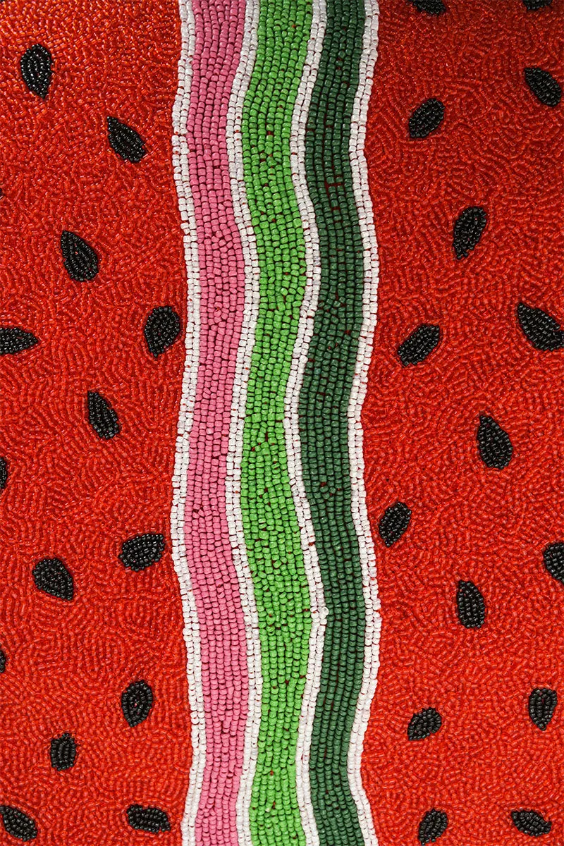 Watermelon Stripe Beaded Tote sold by America & Beyond product image thumbnail 2