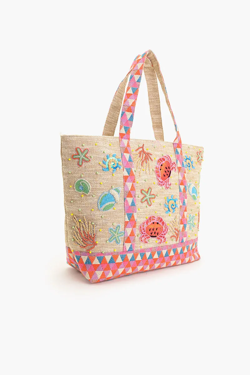 Crab Shell Embellished Boat Tote sold by America & Beyond product image thumbnail 3