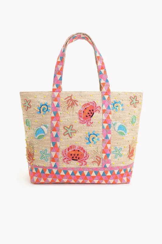 Crab Shell Embellished Boat Tote made by America & Beyond