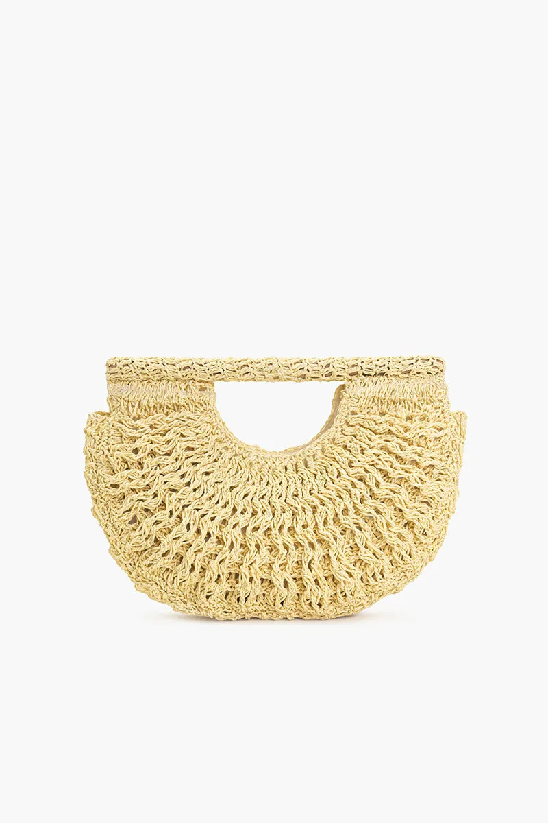 Sunrise Weave Straw Clutch sold by America & Beyond