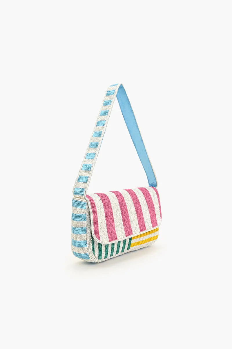 Candy Stripes Embelished Shoulder Bag sold by America & Beyond product image thumbnail 3