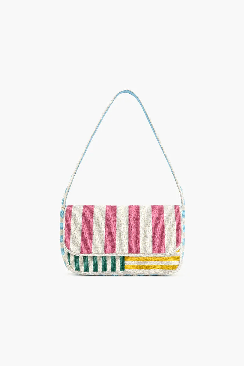 Candy Stripes Embelished Shoulder Bag sold by America & Beyond