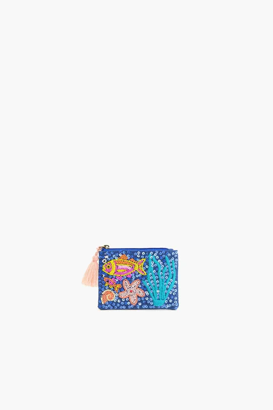 Ocean Bliss Hand-Beaded Coin Pouch sold by America & Beyond
