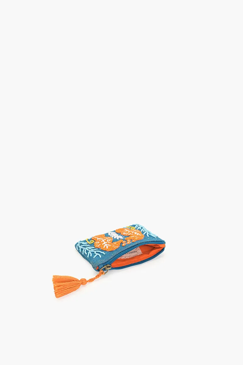 Sea Horse Teal Coin Pouch sold by America & Beyond product image thumbnail 3