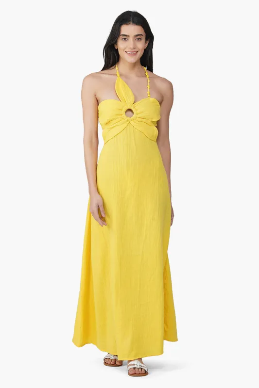 Nash Yellow Flora Dress sold by America & Beyond