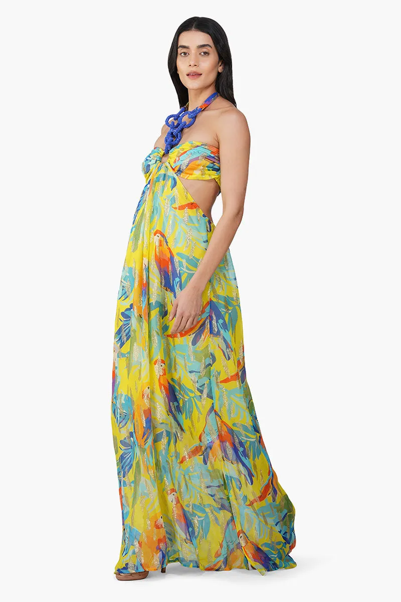Farm Peru Tropic Lurex Printed Halter Dress sold by America & Beyond product image thumbnail 3