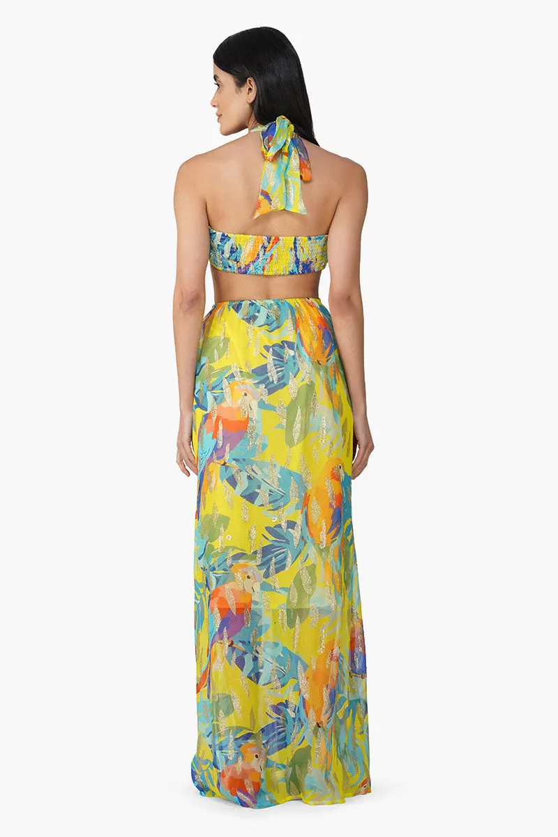 Farm Peru Tropic Lurex Printed Halter Dress sold by America & Beyond product image thumbnail 4