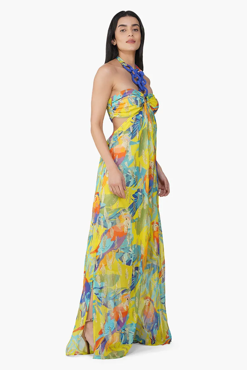 Farm Peru Tropic Lurex Printed Halter Dress sold by America & Beyond product image thumbnail 2