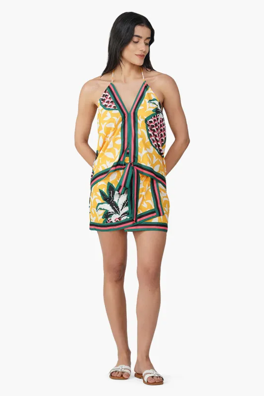 Macaroon Ananas Printed Top sold by America & Beyond