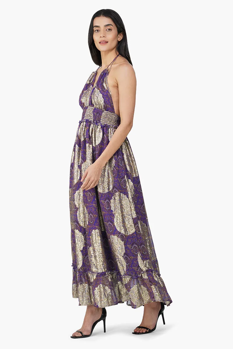 Victoria Iris Printed Halter Dress sold by America & Beyond product image thumbnail 3