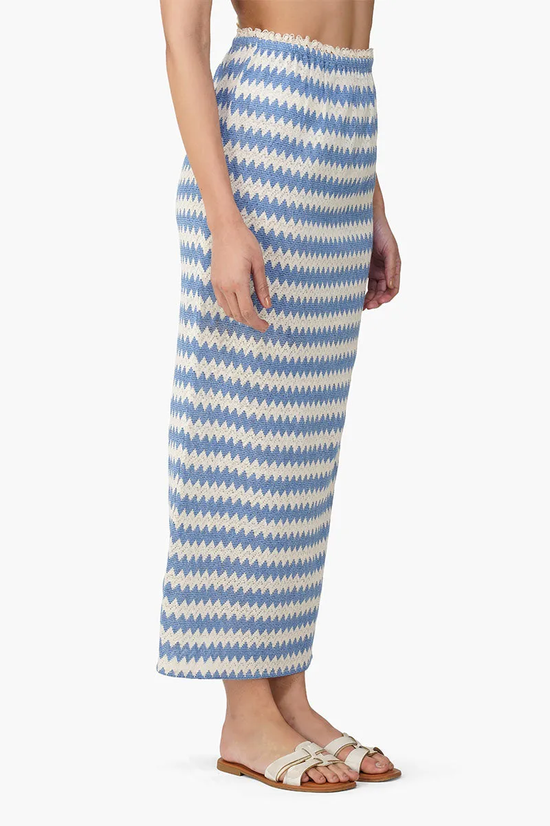 Blue Chevron Crochet Lace Fabric Skirt sold by America & Beyond product image thumbnail 3