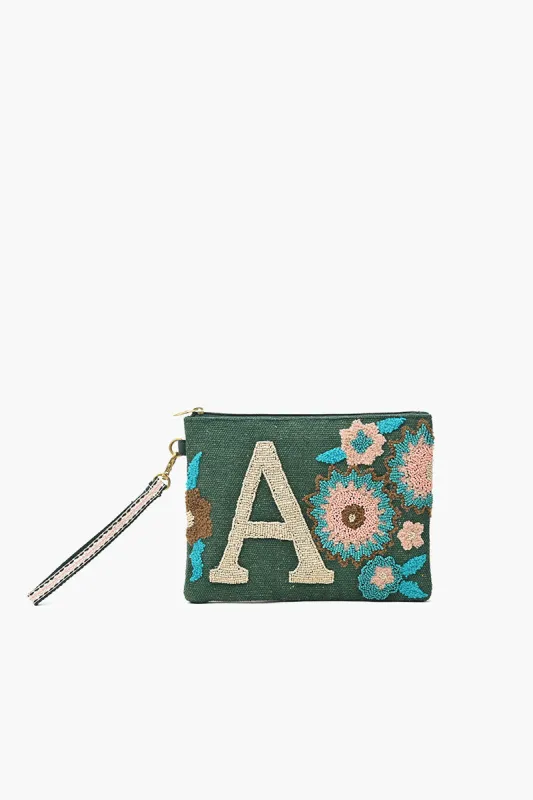 Personalized Initial Embellished Wristlet Pouch sold by America & Beyond