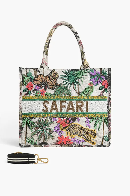 African Safari Embellished Personalized Tote sold by America & Beyond