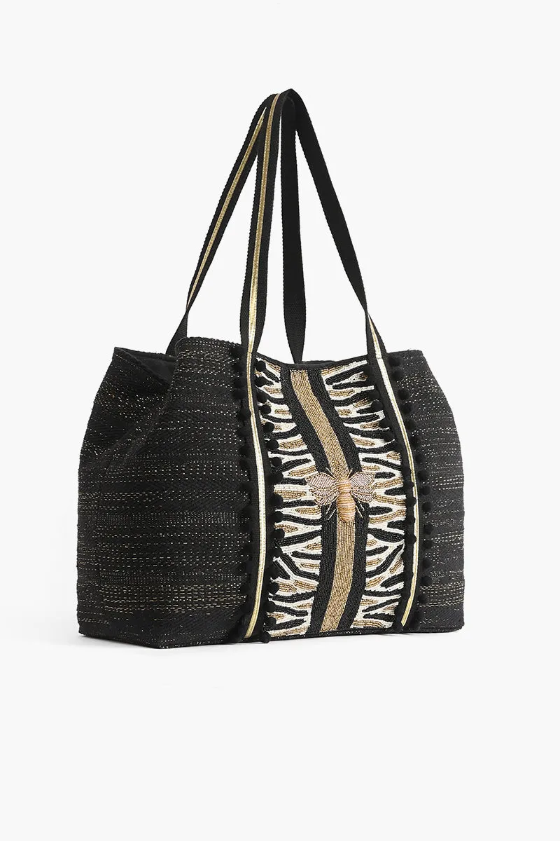 Bee Glam Hand Beaded Bee Tote sold by America & Beyond product image thumbnail 3