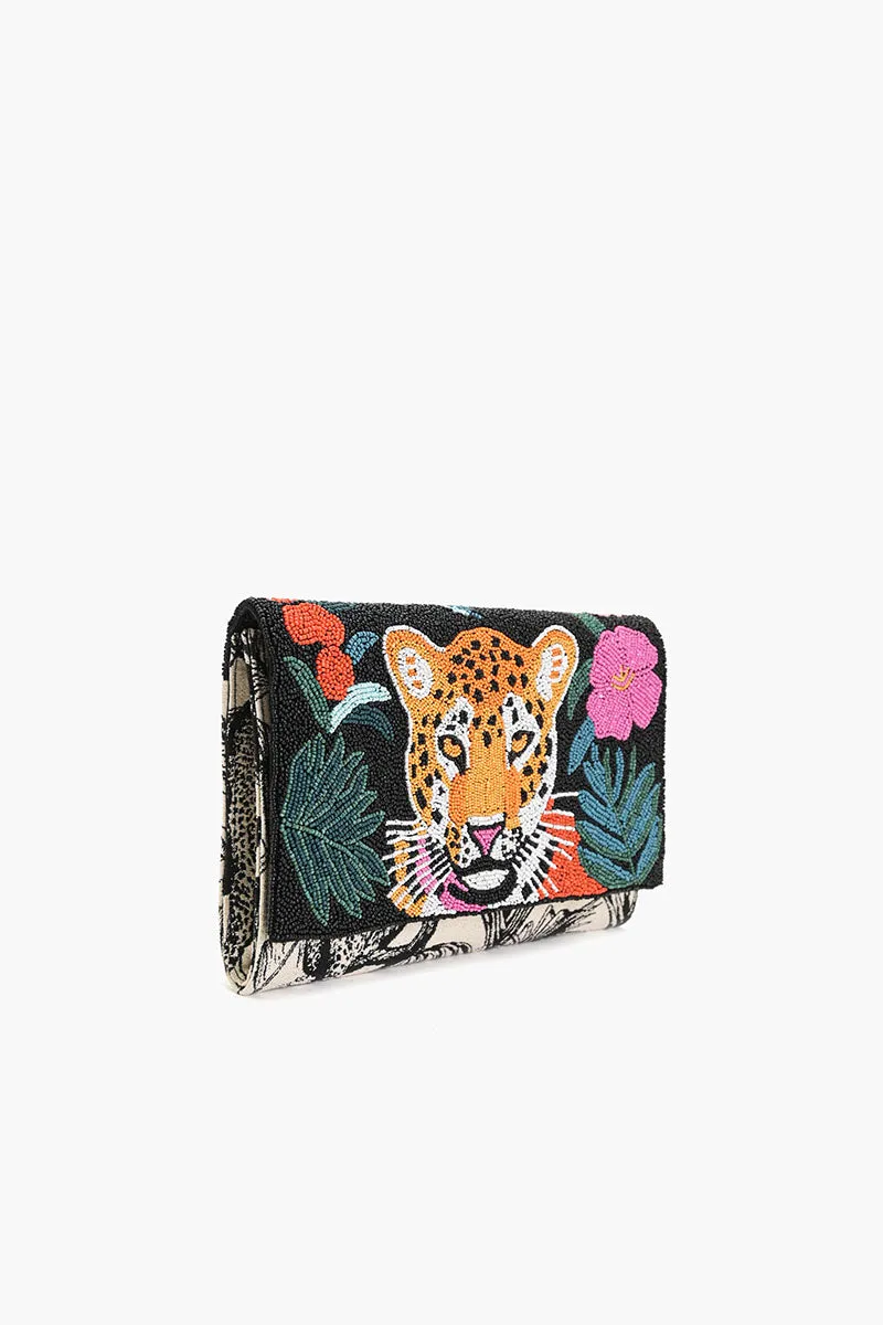 Tropical Leopard Embellished Clutch sold by America & Beyond product image thumbnail 3
