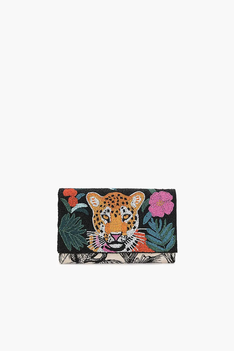 Tropical Leopard Embellished Clutch sold by America & Beyond