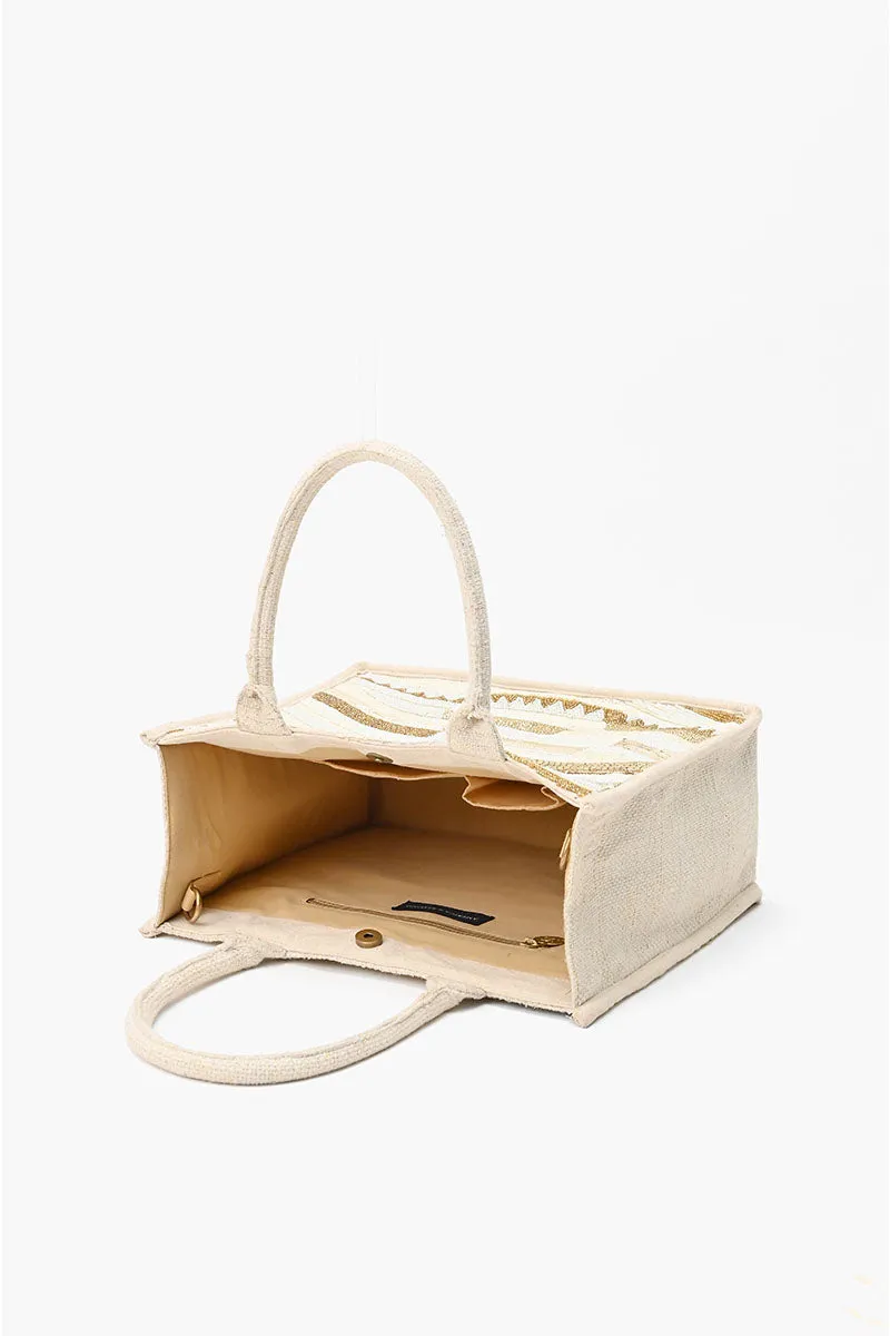 Winter White Personalized Tote sold by America & Beyond product image thumbnail 4