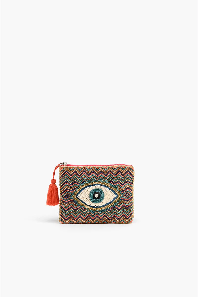 Evil Eye Goodluck Embellished Mini Pouches sold by America & Beyond