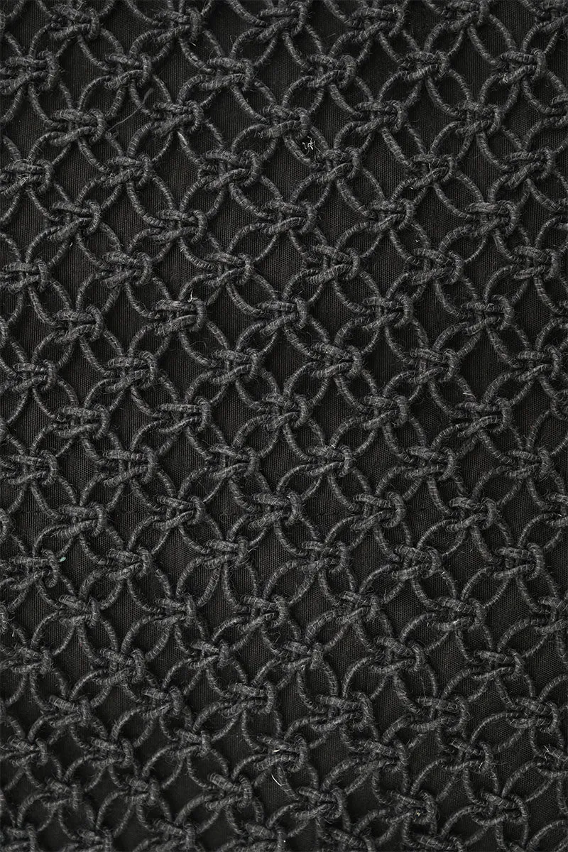 Black 'Poolside' Jute Macrame Tote sold by America & Beyond product image thumbnail 2