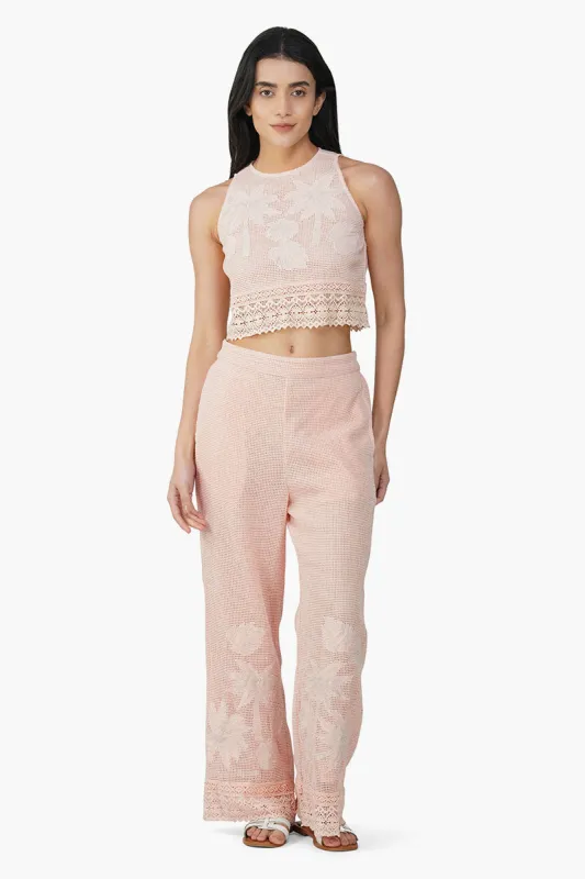 Summer Palm Patch Crochet Pants sold by America & Beyond