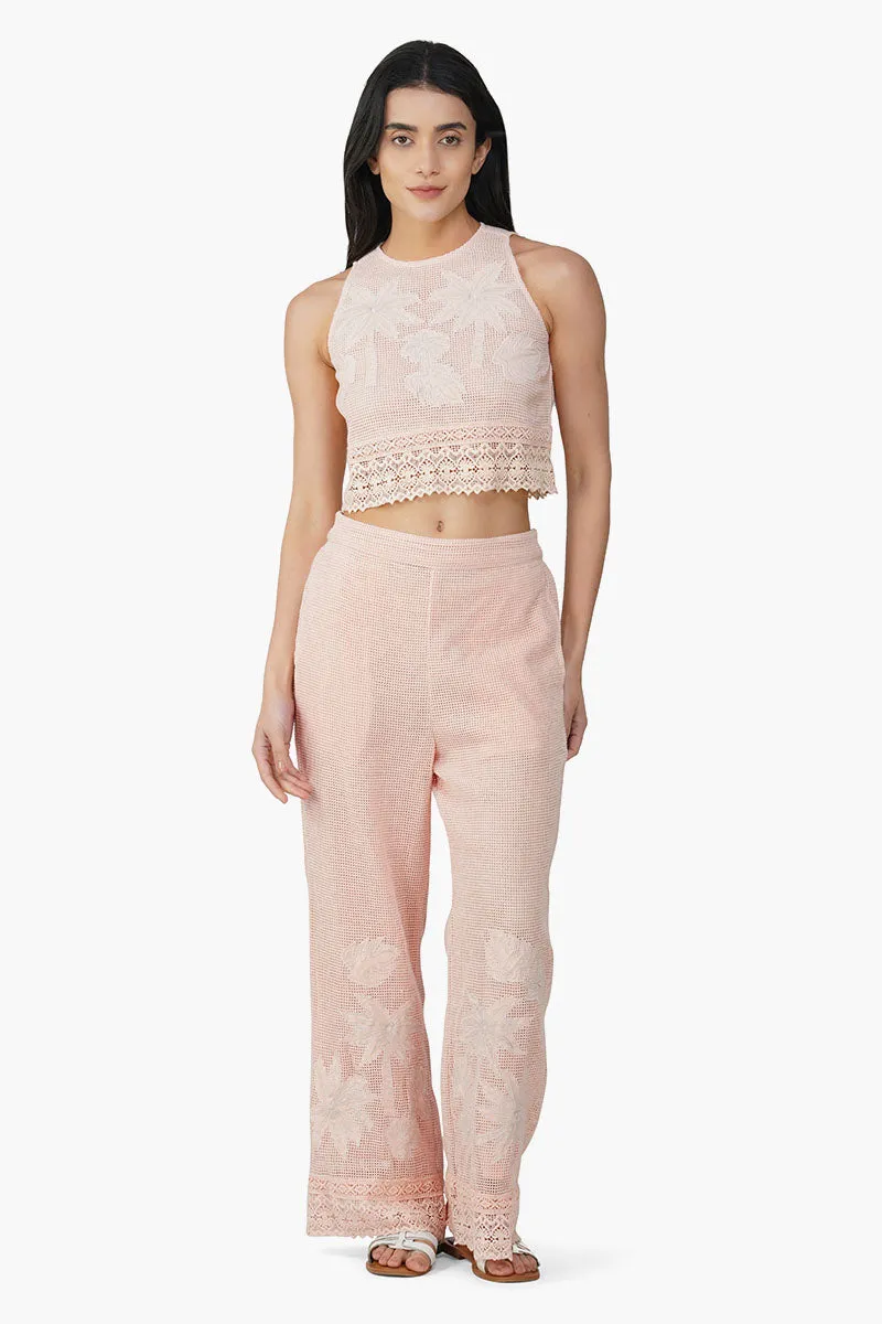 Summer Palm Patch Crochet Pants sold by America & Beyond