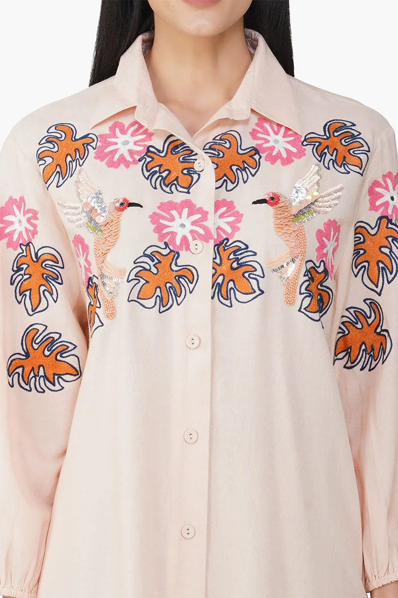 Secret Flora Farm Embroidered Shirt Dress sold by America & Beyond product image thumbnail 5