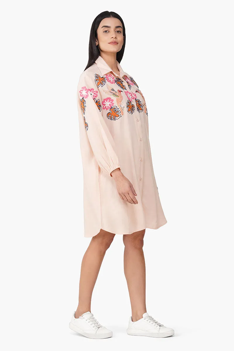 Secret Flora Farm Embroidered Shirt Dress sold by America & Beyond product image thumbnail 2