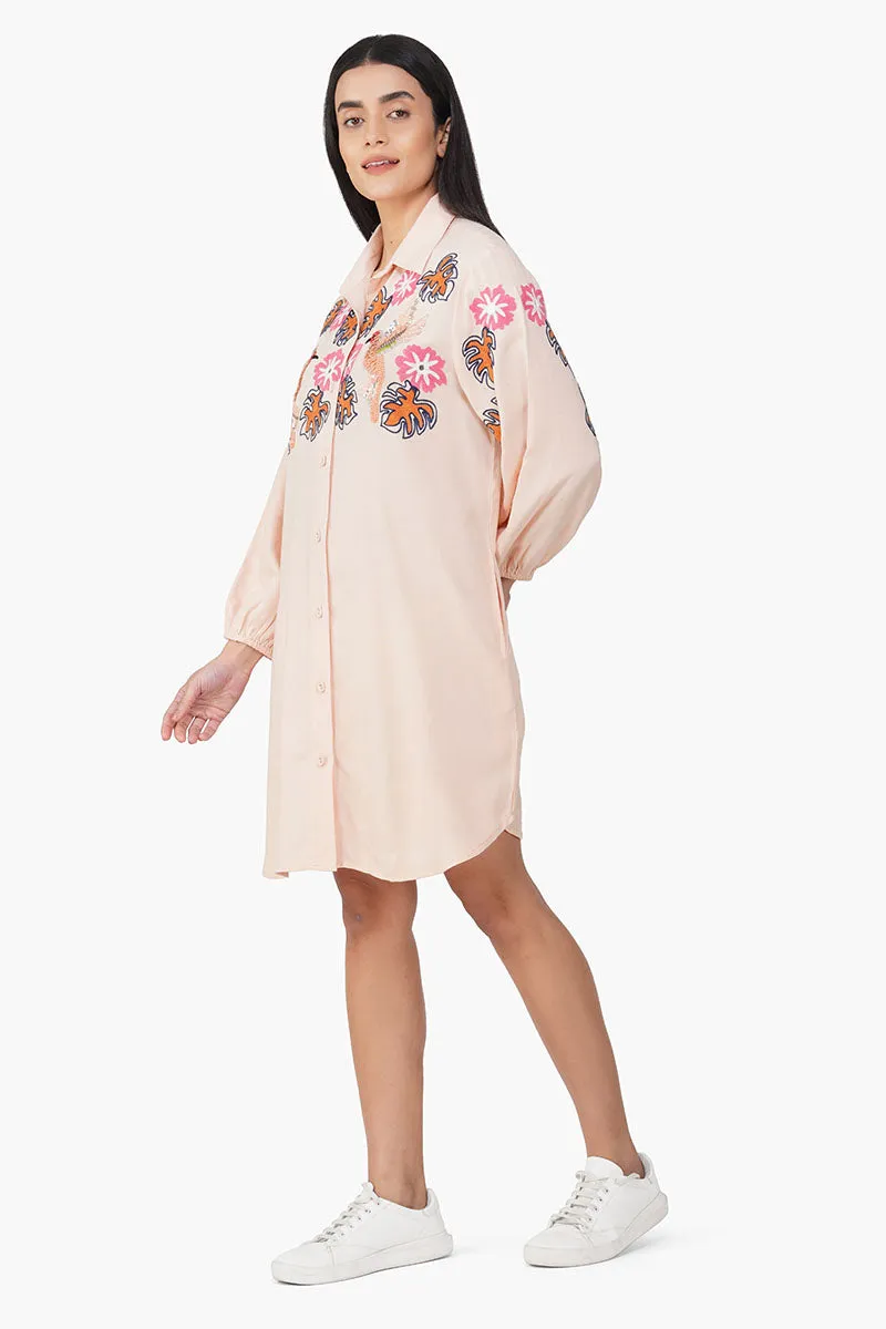 Secret Flora Farm Embroidered Shirt Dress sold by America & Beyond product image thumbnail 3
