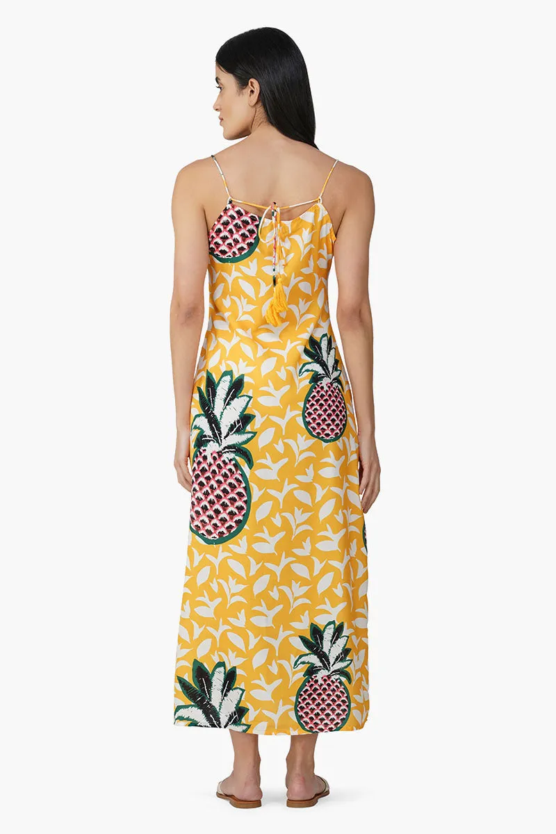 Macaroon Ananas Printed Halter Dress sold by America & Beyond product image thumbnail 4