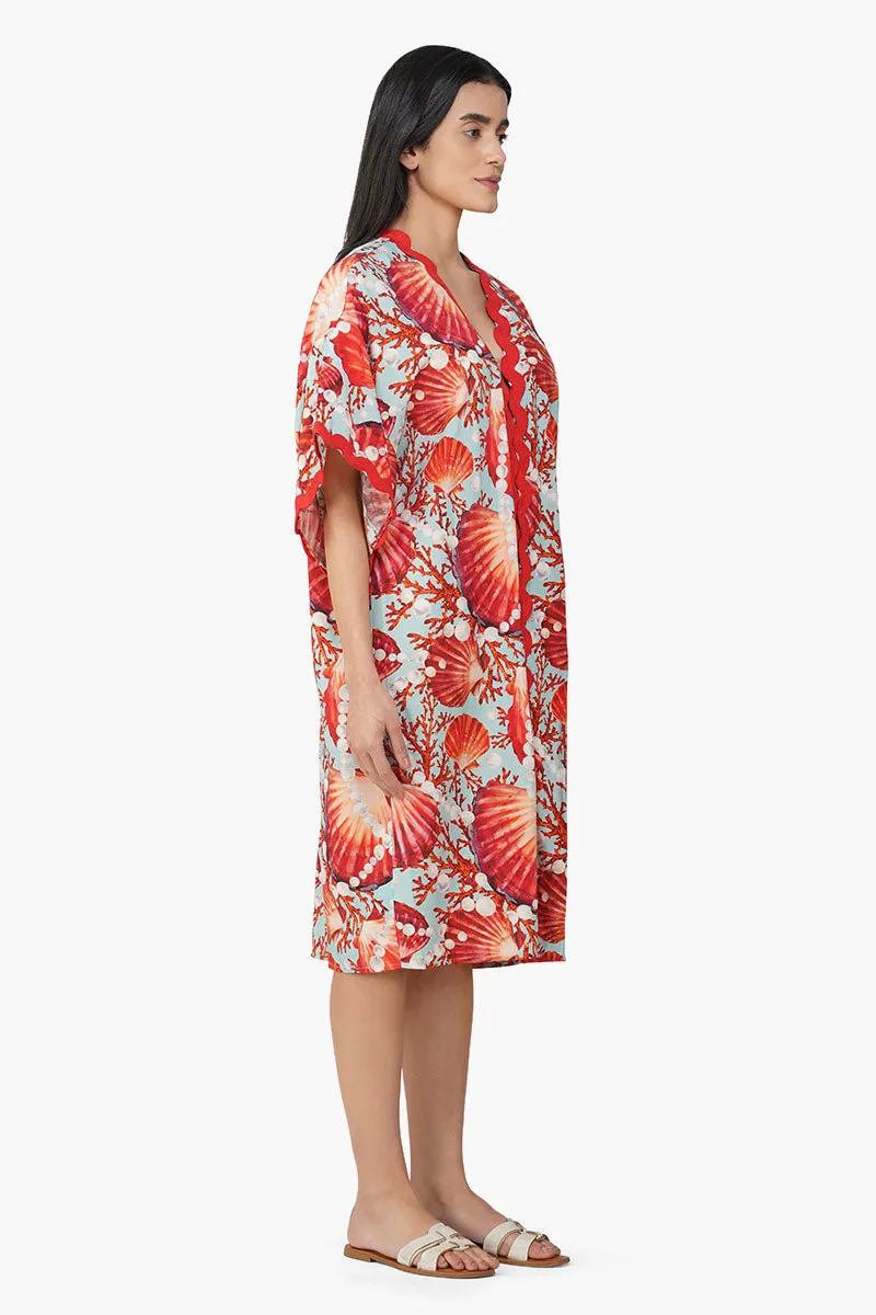 Nori Pearl Sheel Printed Kaftan sold by America & Beyond product image thumbnail 2