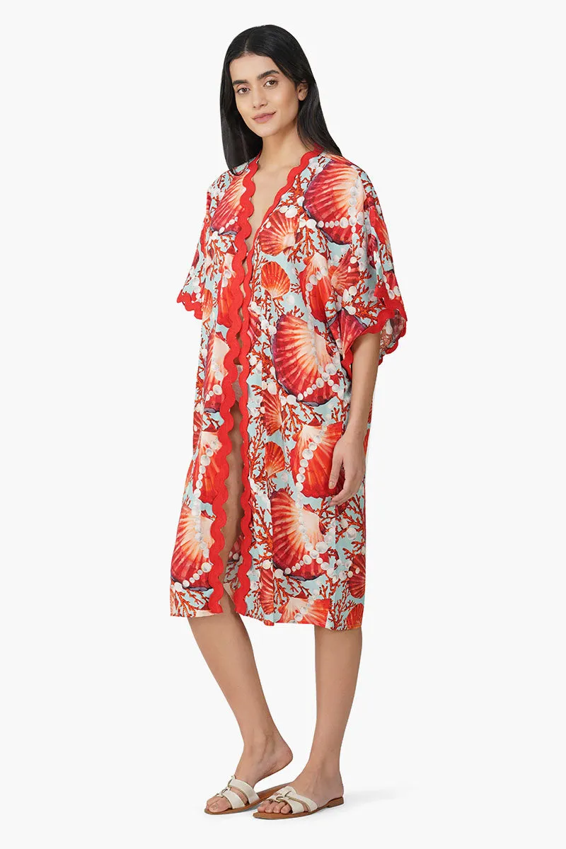 Nori Pearl Sheel Printed Kaftan sold by America & Beyond product image thumbnail 3