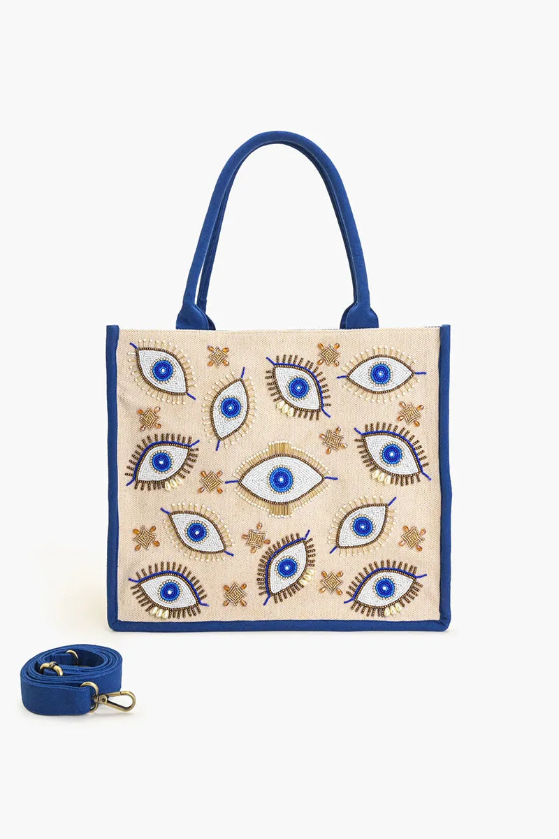 Shining Eyes Embellished Tote sold by America & Beyond