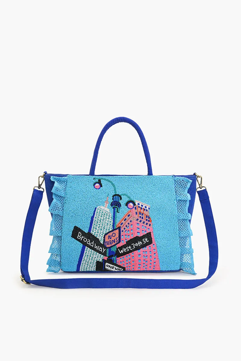 Broadway Nights Beaded Beach Bag sold by America & Beyond