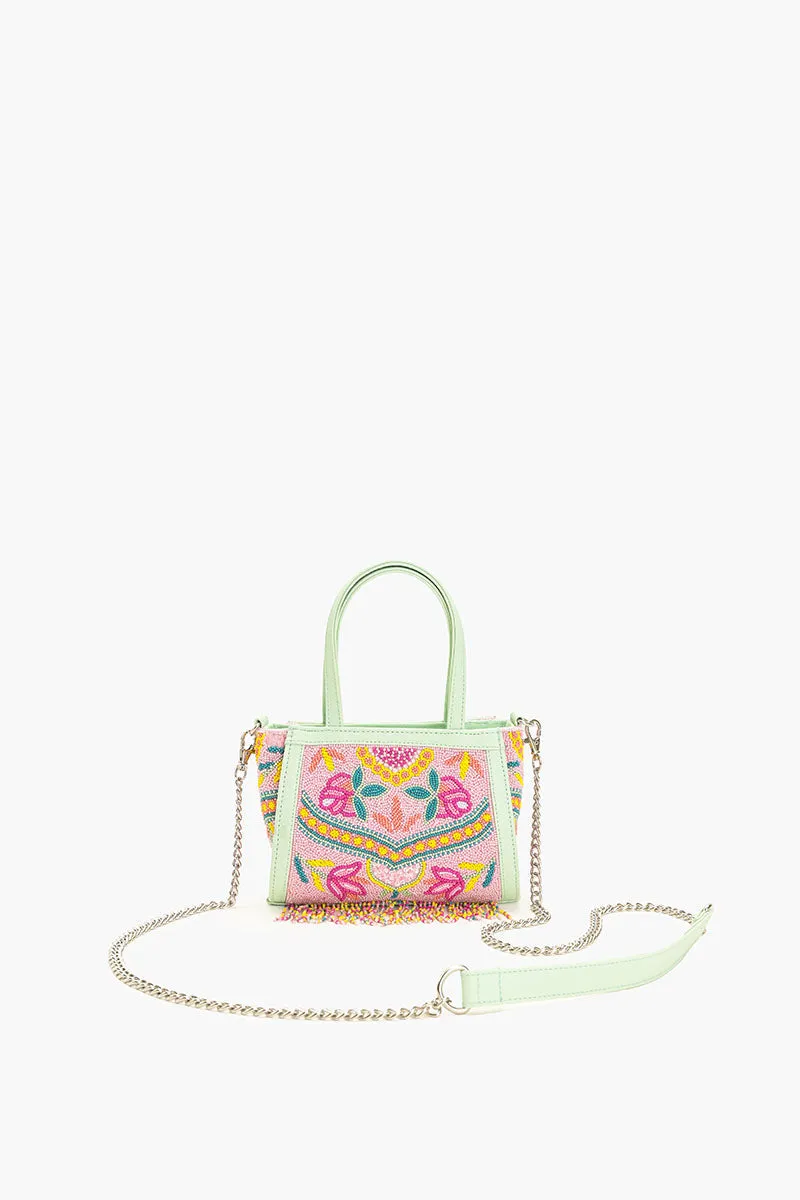 Allie Mint Beaded Top Handle Bag sold by America & Beyond
